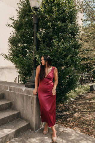 Burgundy Midi Dress
