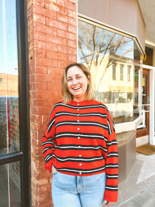 Piper Cardigan - Tomato Red