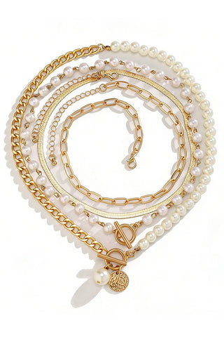 Charm Layered Pearl Necklace