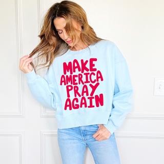 Make America Pray Puff Crop Sweatshirt