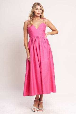 A solid woven midi dress - ID23648