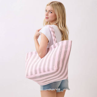 Striped Terry Tote Bag