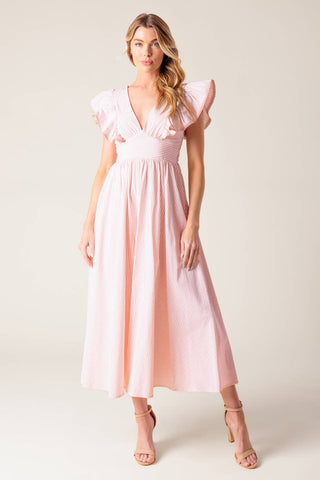 A striped woven midi dress - ID22256