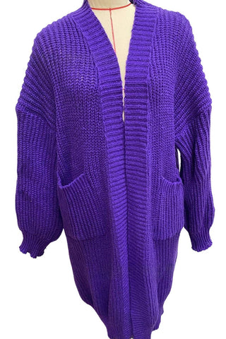 Oversized Open-Front Knit Cardigan