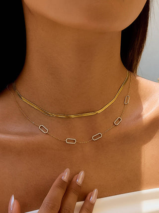 Burnisse 18K Gold Non-Tarnish Dainty Chain Necklace