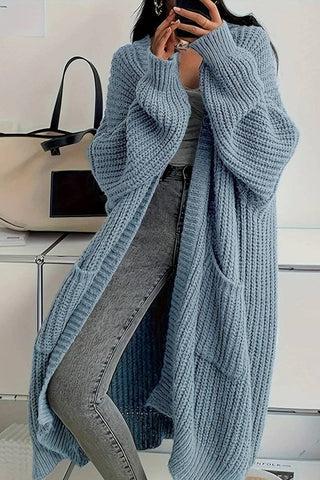 Oversized Open-Front Knit Cardigan