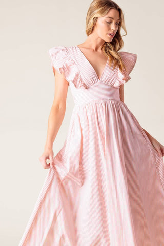 A striped woven midi dress - ID22256