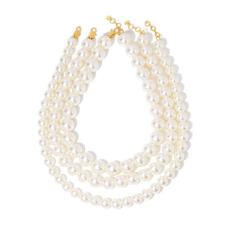 Chunky Three Piece Pearl Necklace - WATERPROOF