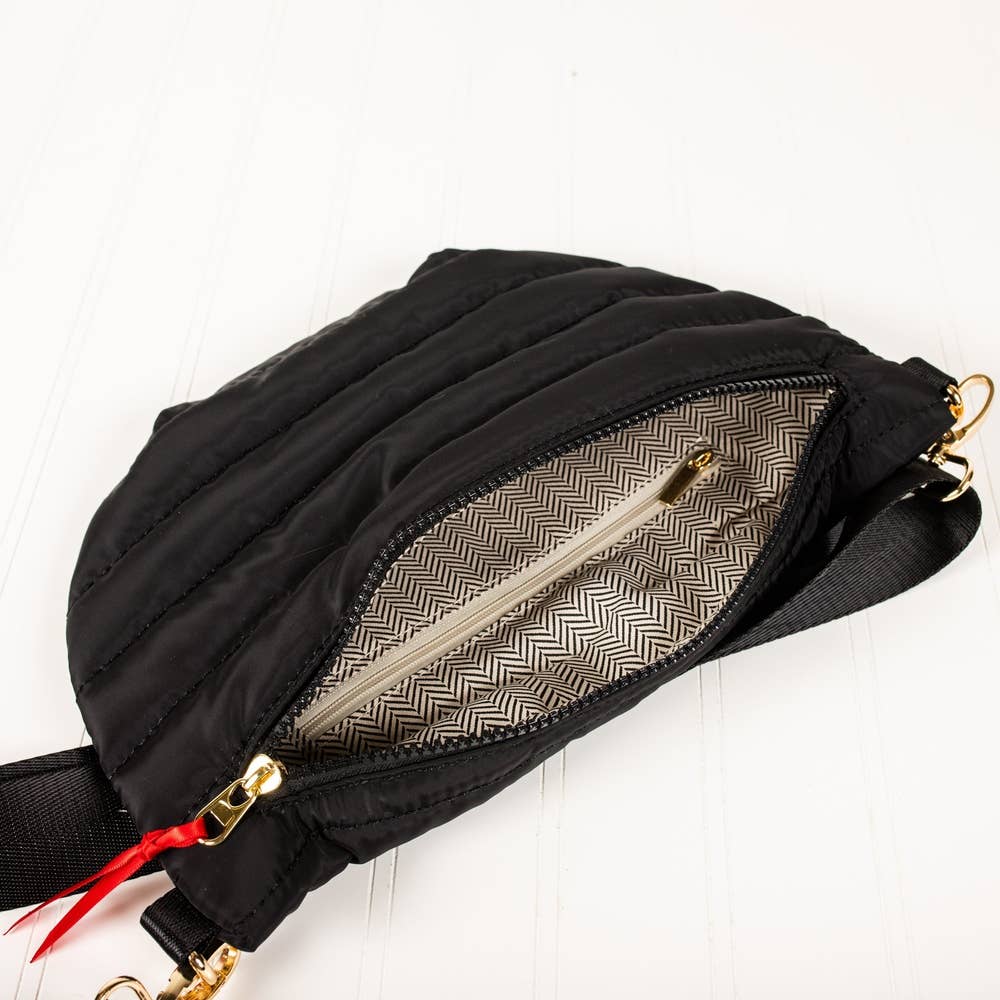Jolie Puffer Belt Bag: Black