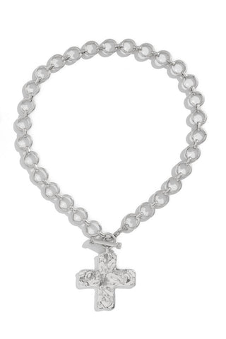Chunky Chain Cross Pendant Necklace