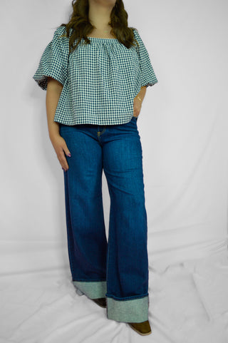 Cuffed Palazzo Jeans