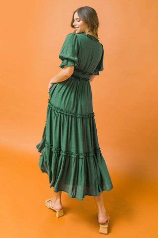 A solid midi dress-AD2515