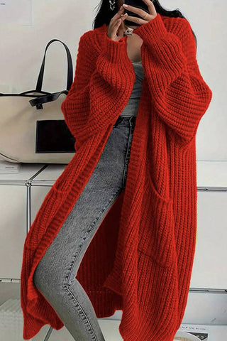 Oversized Open-Front Knit Cardigan