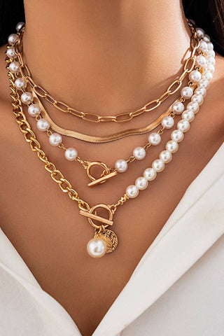 Charm Layered Pearl Necklace