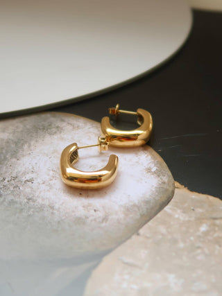 Demi 18K Gold Non-Tarnish Classic C Hoop Earring