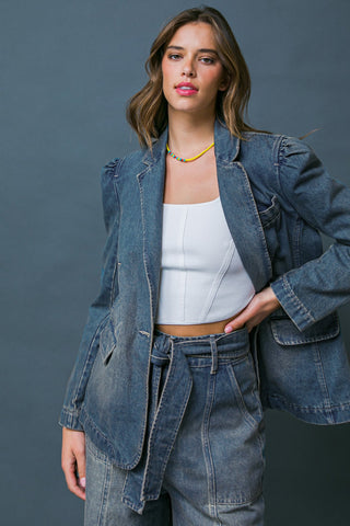 Give It Your All Denim Blazer - ONLINE ONLY