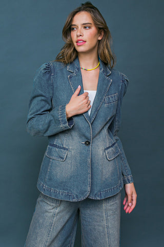 Give It Your All Denim Blazer - ONLINE ONLY