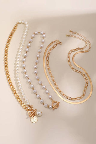 Charm Layered Pearl Necklace