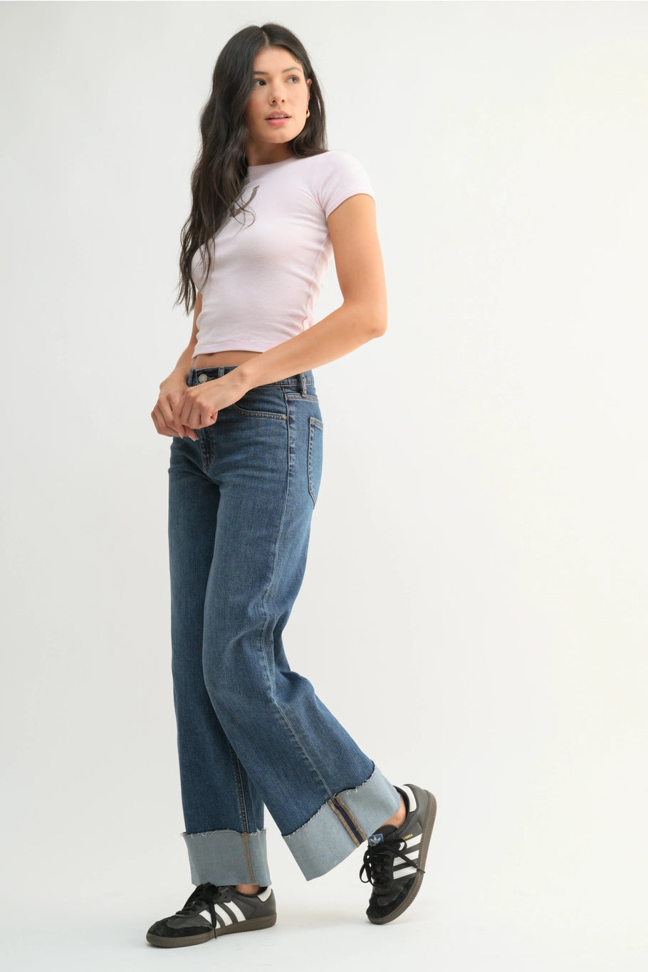 Cuffed Palazzo Jeans