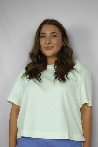 Maria Boxy Tee - White