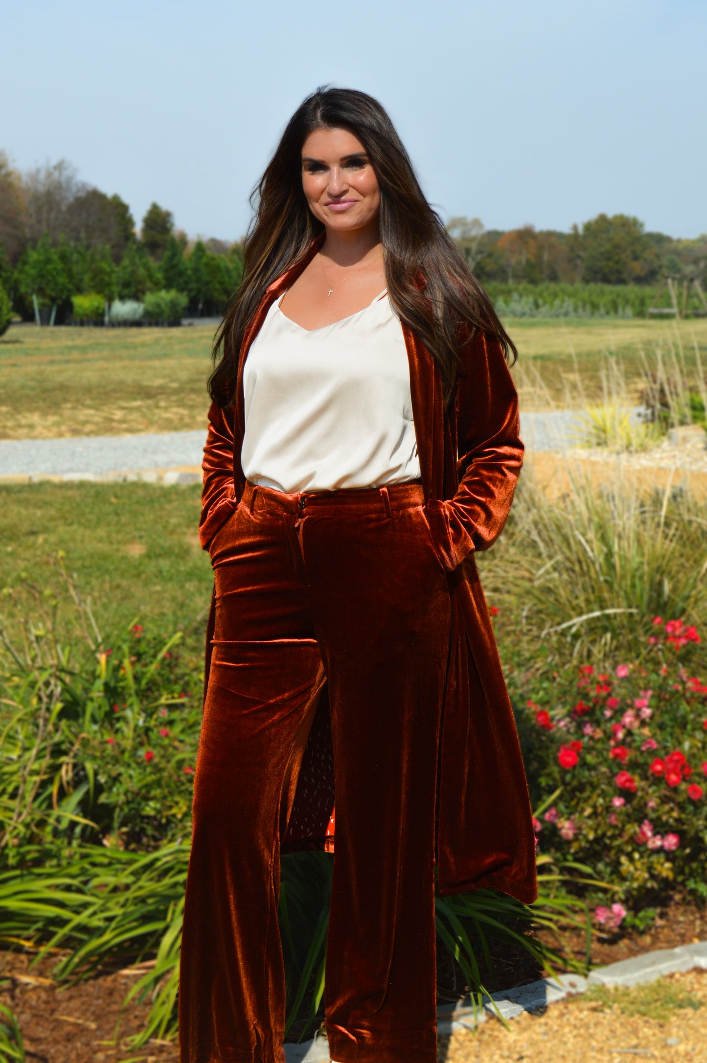 Amber Rust Velvet Pants