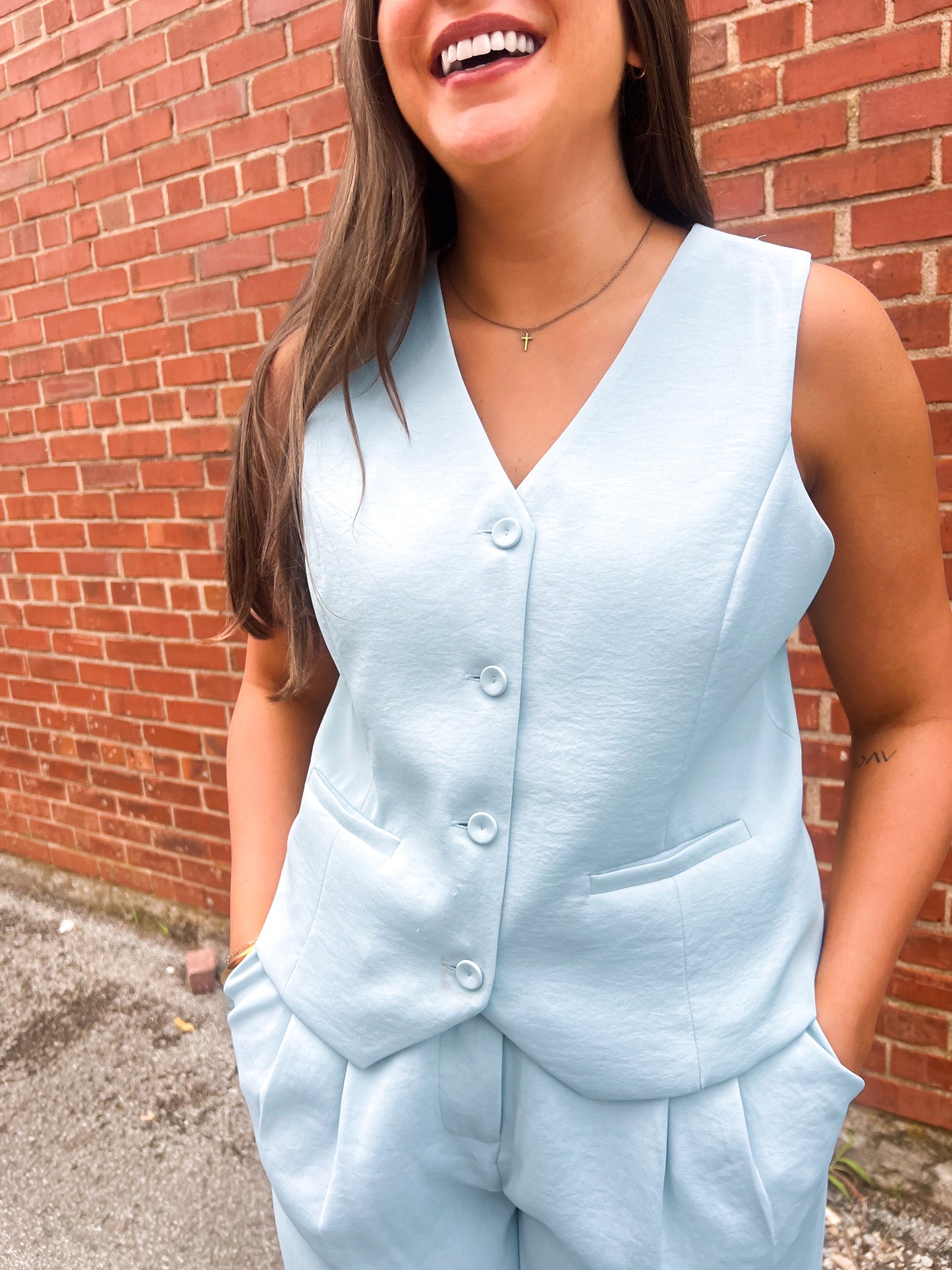 Dove Grey Vest Top