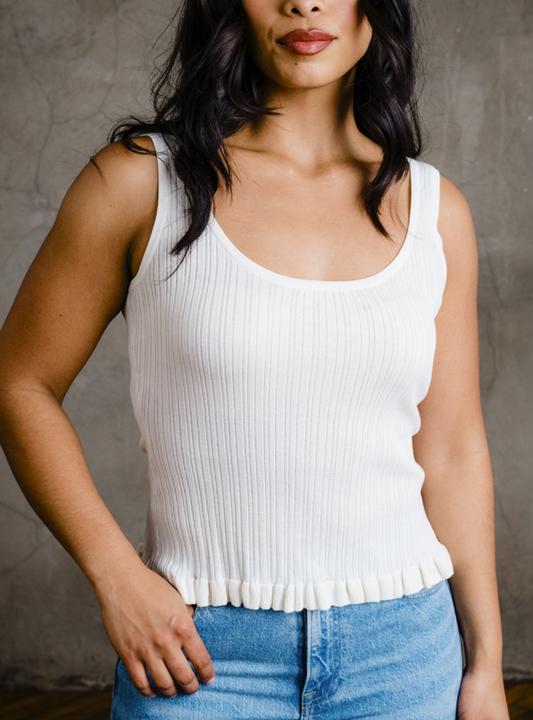 Hadley Knit Tank - Almond