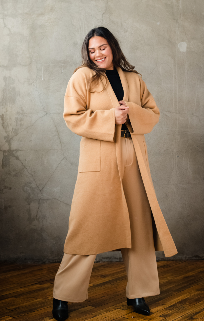 Brooke Sweater Coat - Camel