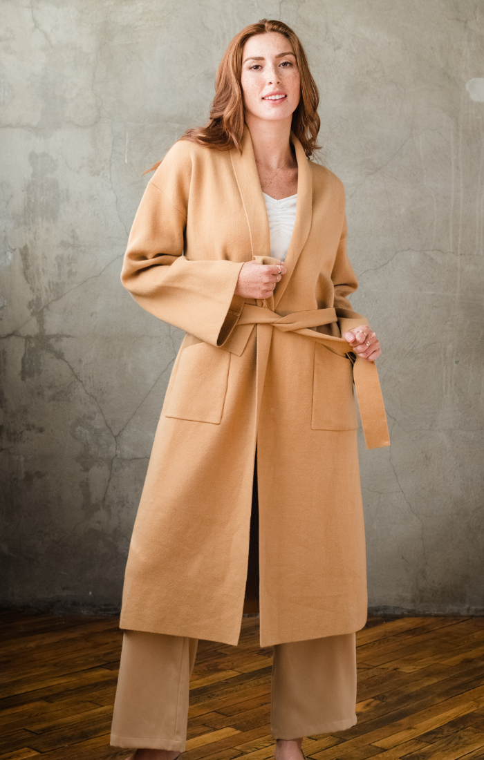 Brooke Sweater Coat - Camel