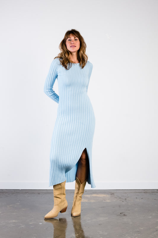 Bridget Knit Midi Dress - Clear Sky