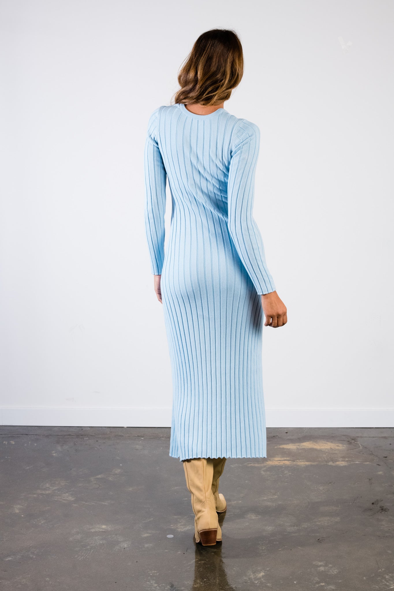 Bridget Knit Midi Dress - Clear Sky