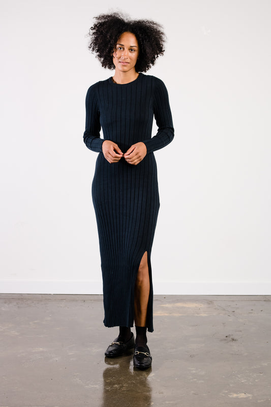 Bridget Knit Midi Dress - Black