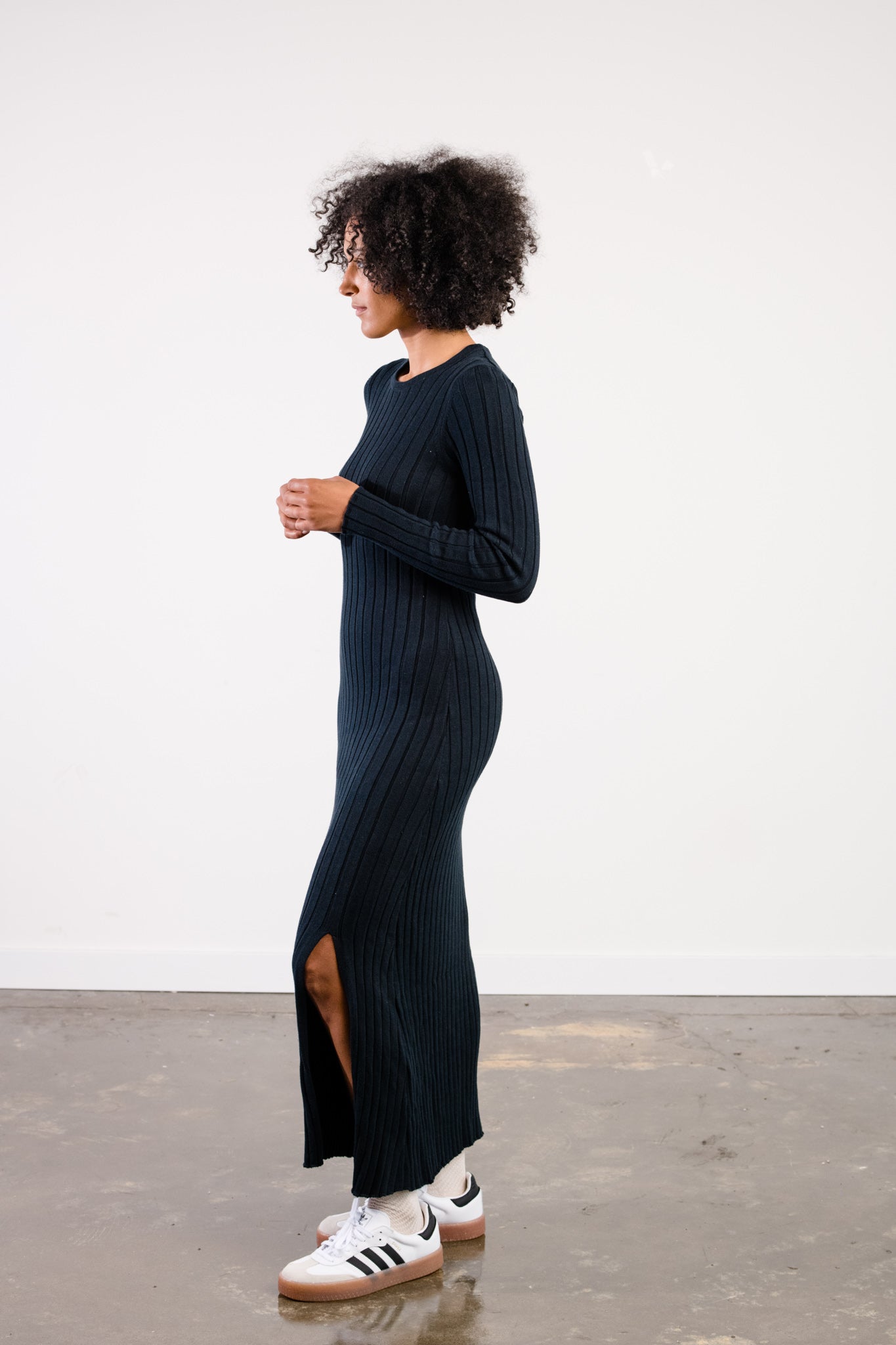 Bridget Knit Midi Dress - Black