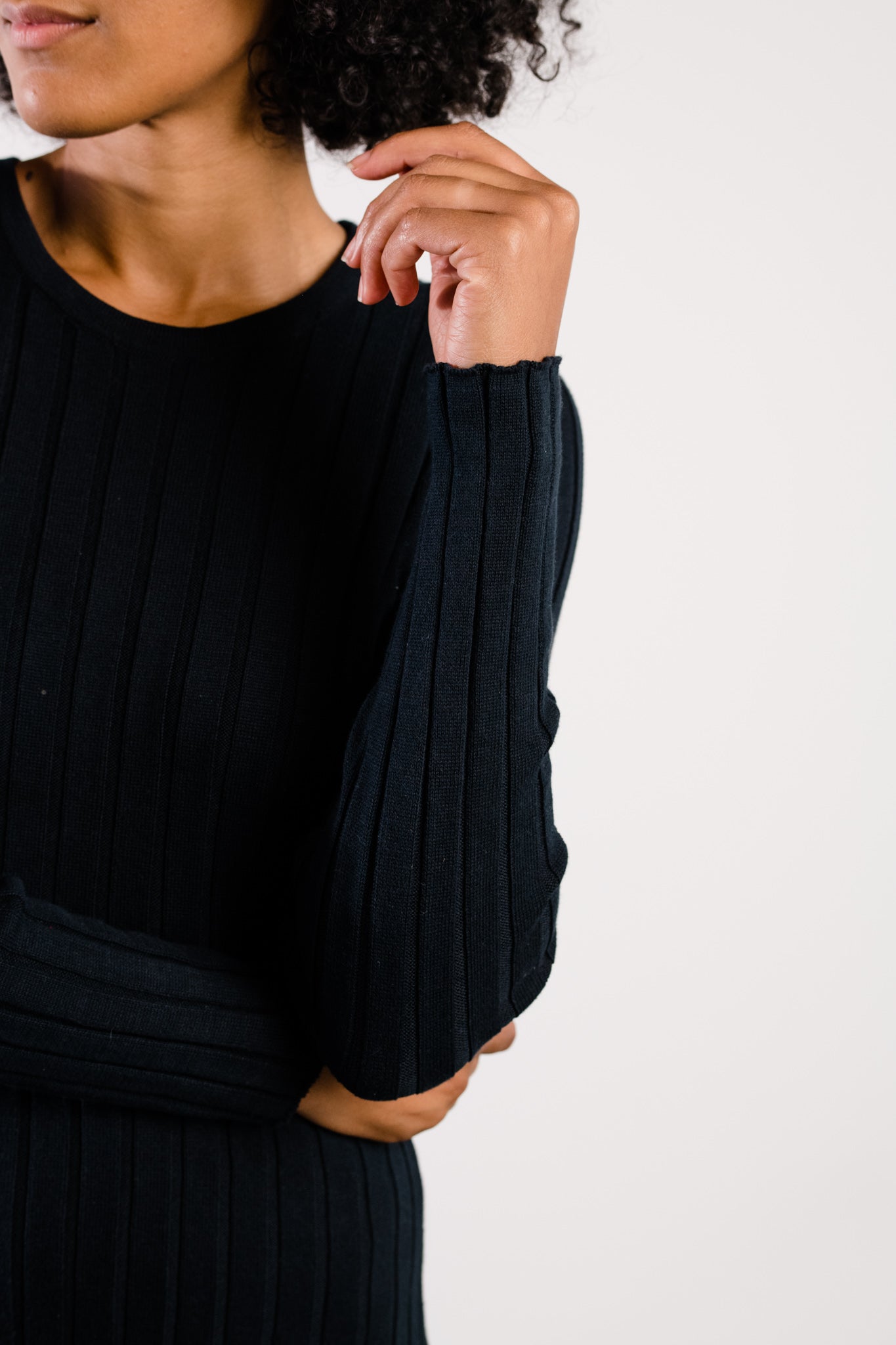 Bridget Knit Midi Dress - Black