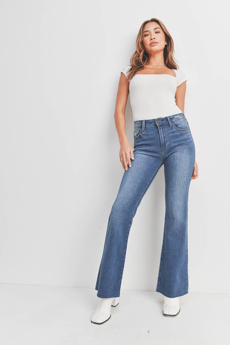 Flare with Hem Detail Jeans
